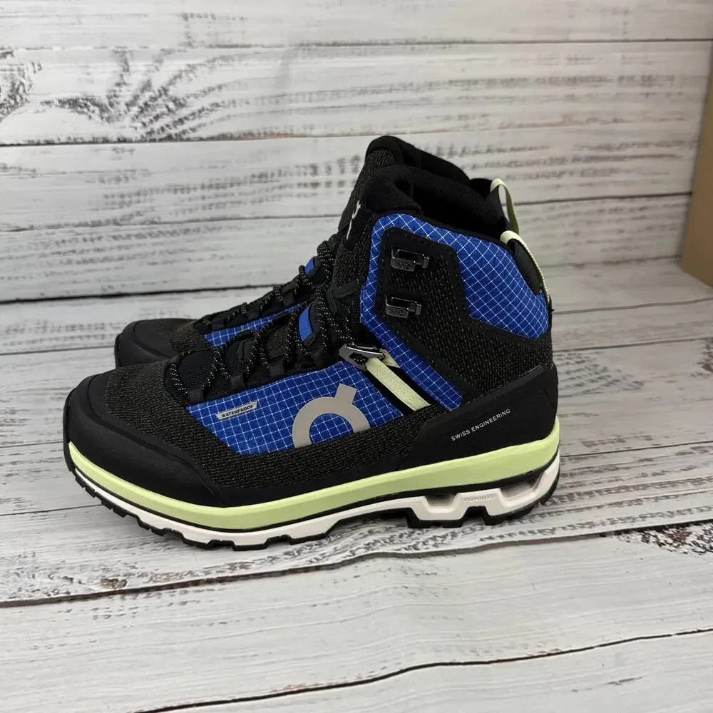 On Cloudalpine Waterproof Womens US 8 Hiking Boots Black Blue